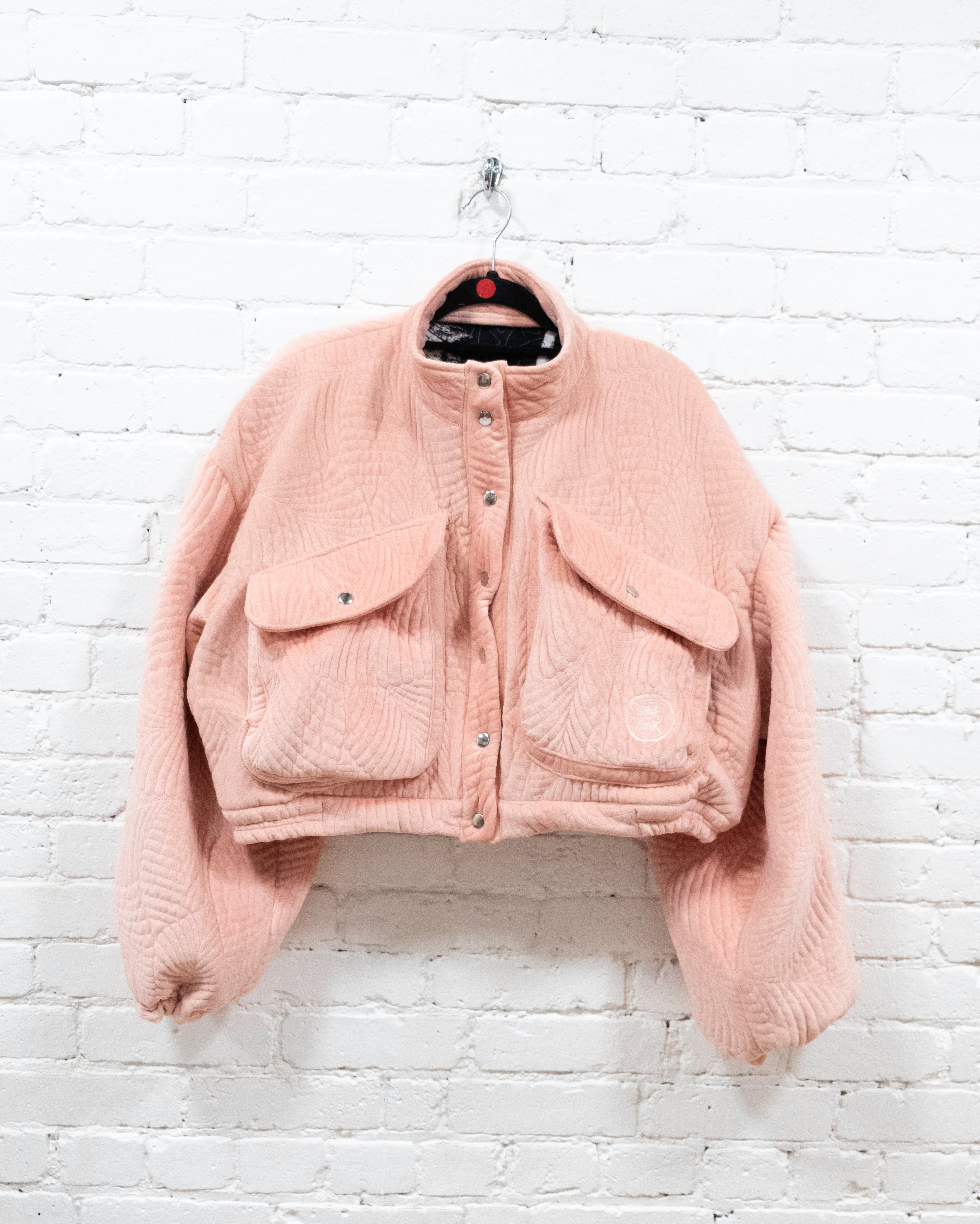 Pink Quilted Crop Blanket Coat