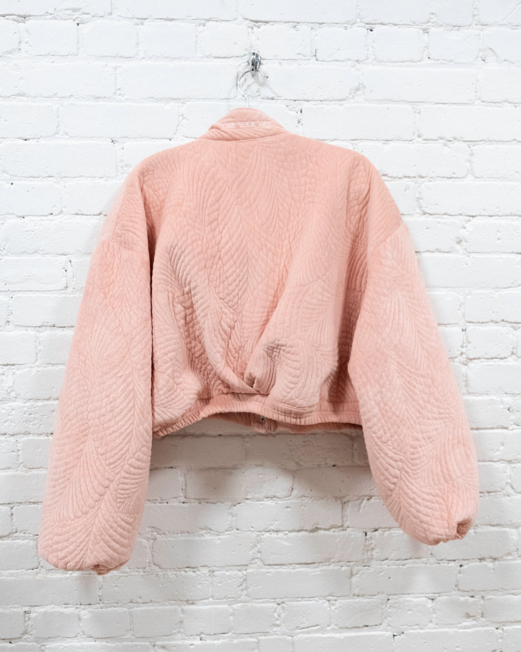 Pink Quilted Crop Blanket Coat