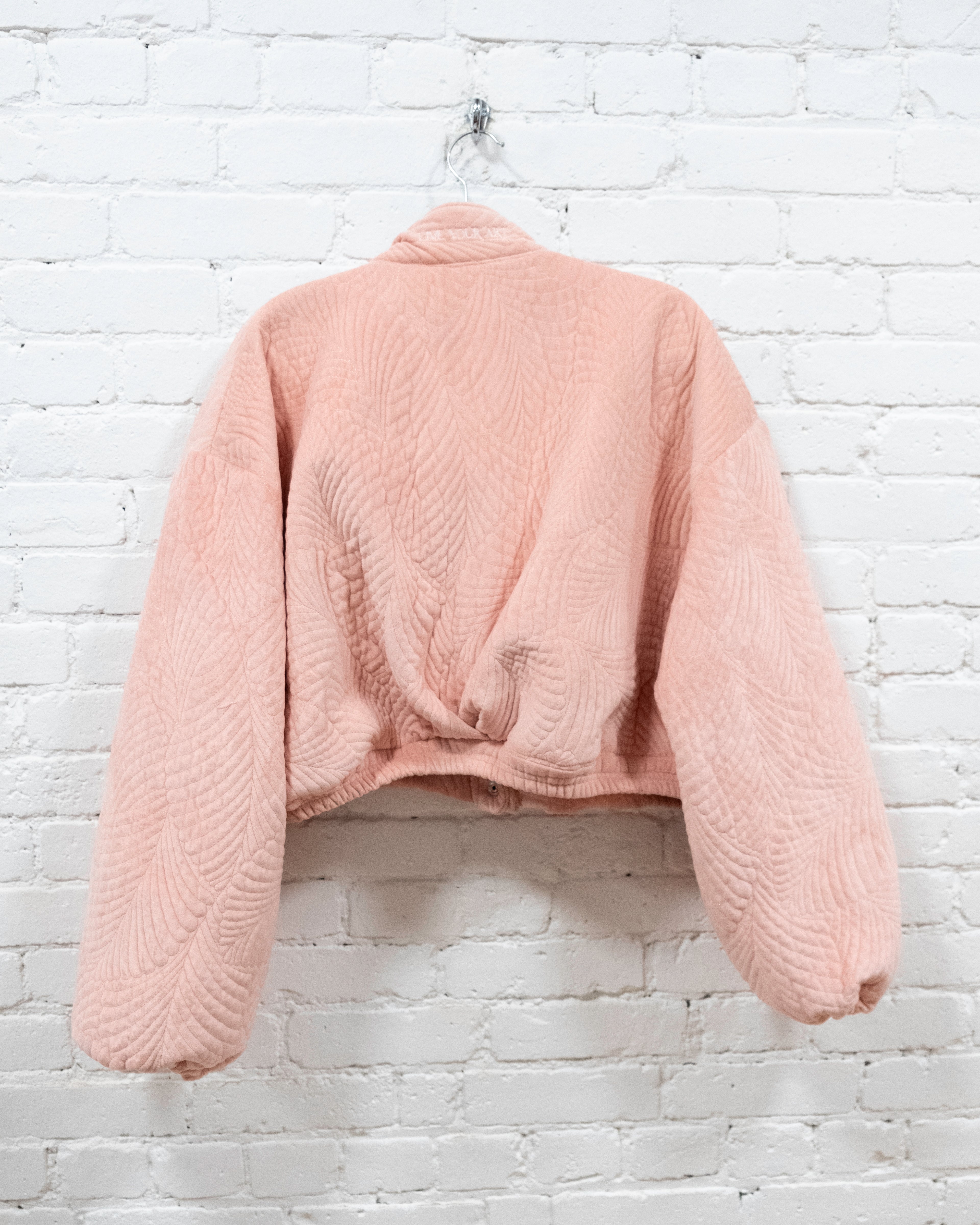 Pink Quilted Crop Blanket Coat