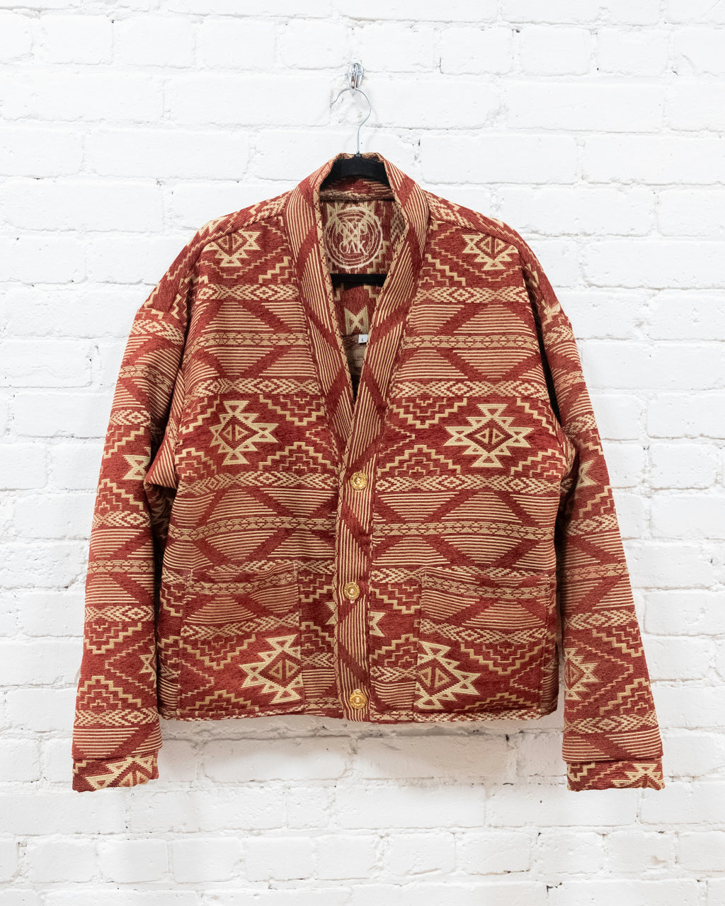 Aztec Pattern Red & Gold Cardigan