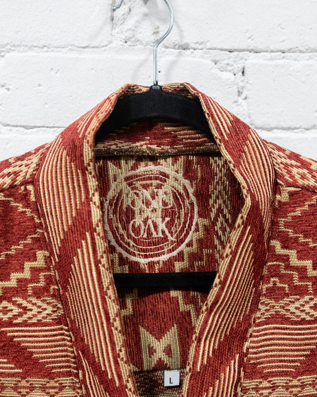 Aztec Pattern Red & Gold Cardigan