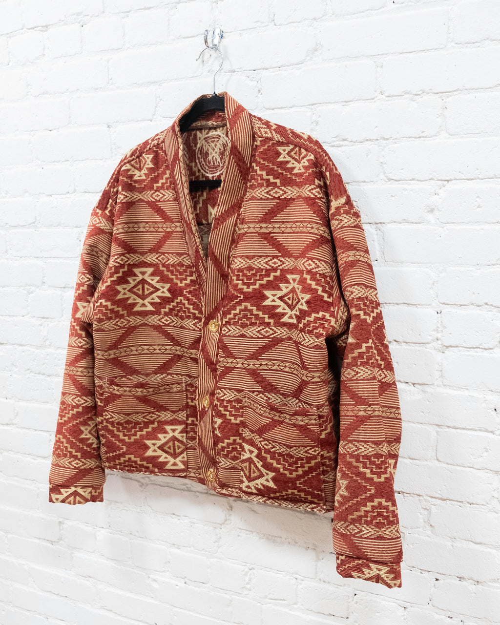 Aztec Pattern Red & Gold Cardigan