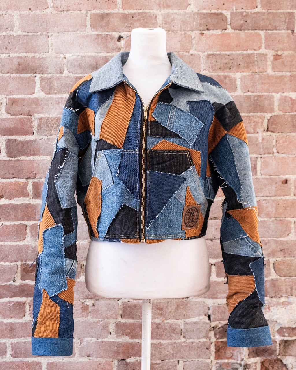 Denim Patchwork Crop Jacket