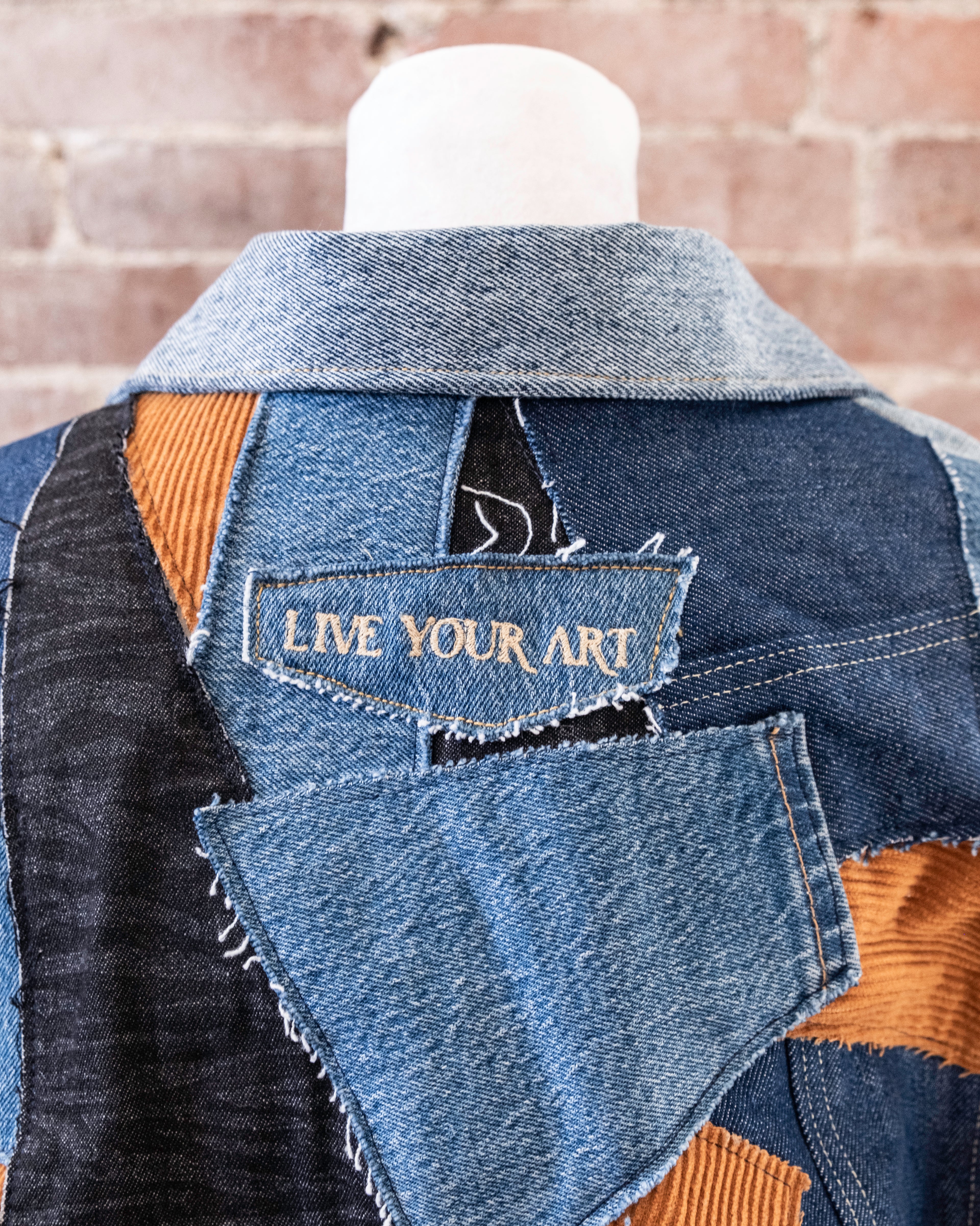 Denim Patchwork Crop Jacket