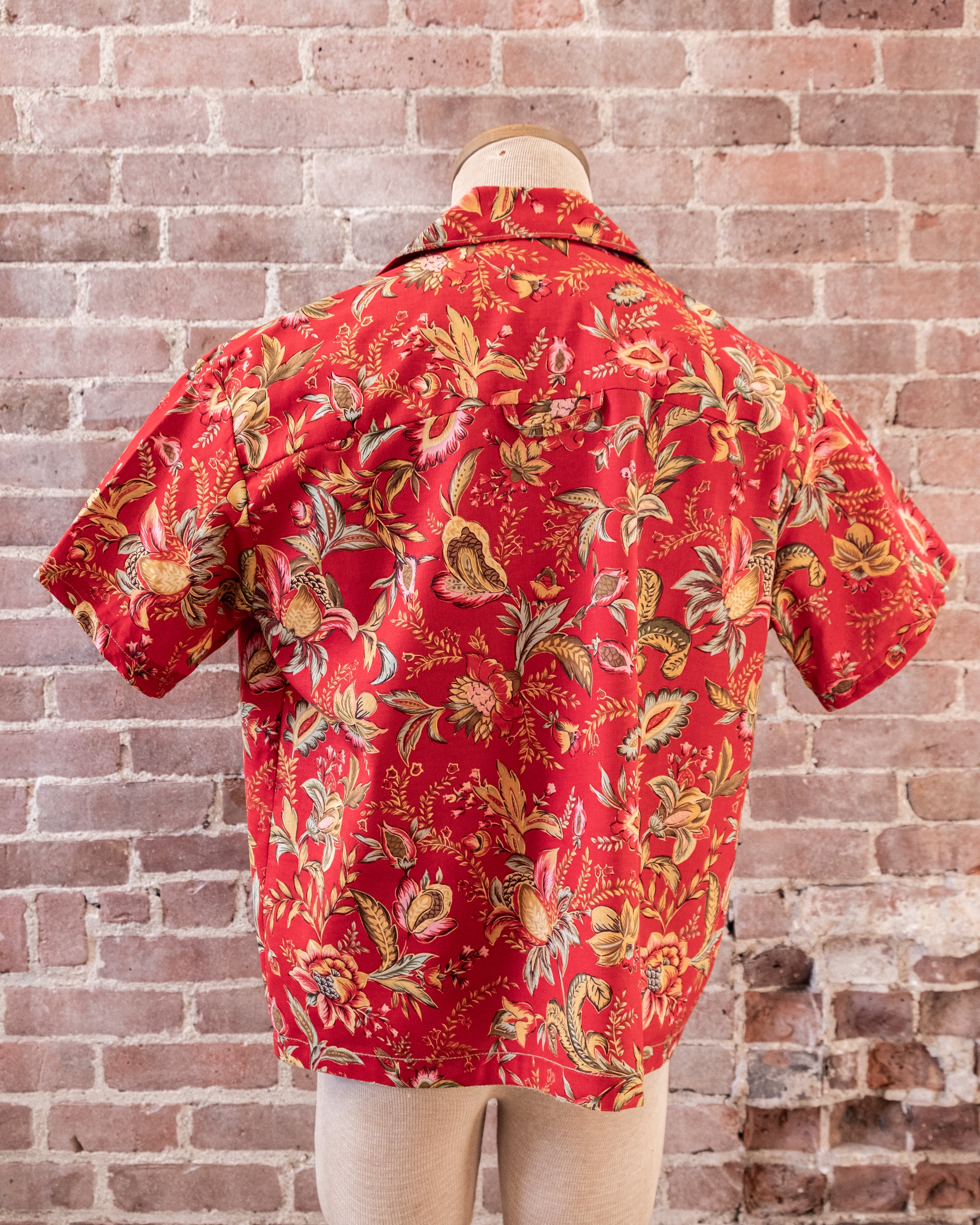 Red Floral Camp Shirt
