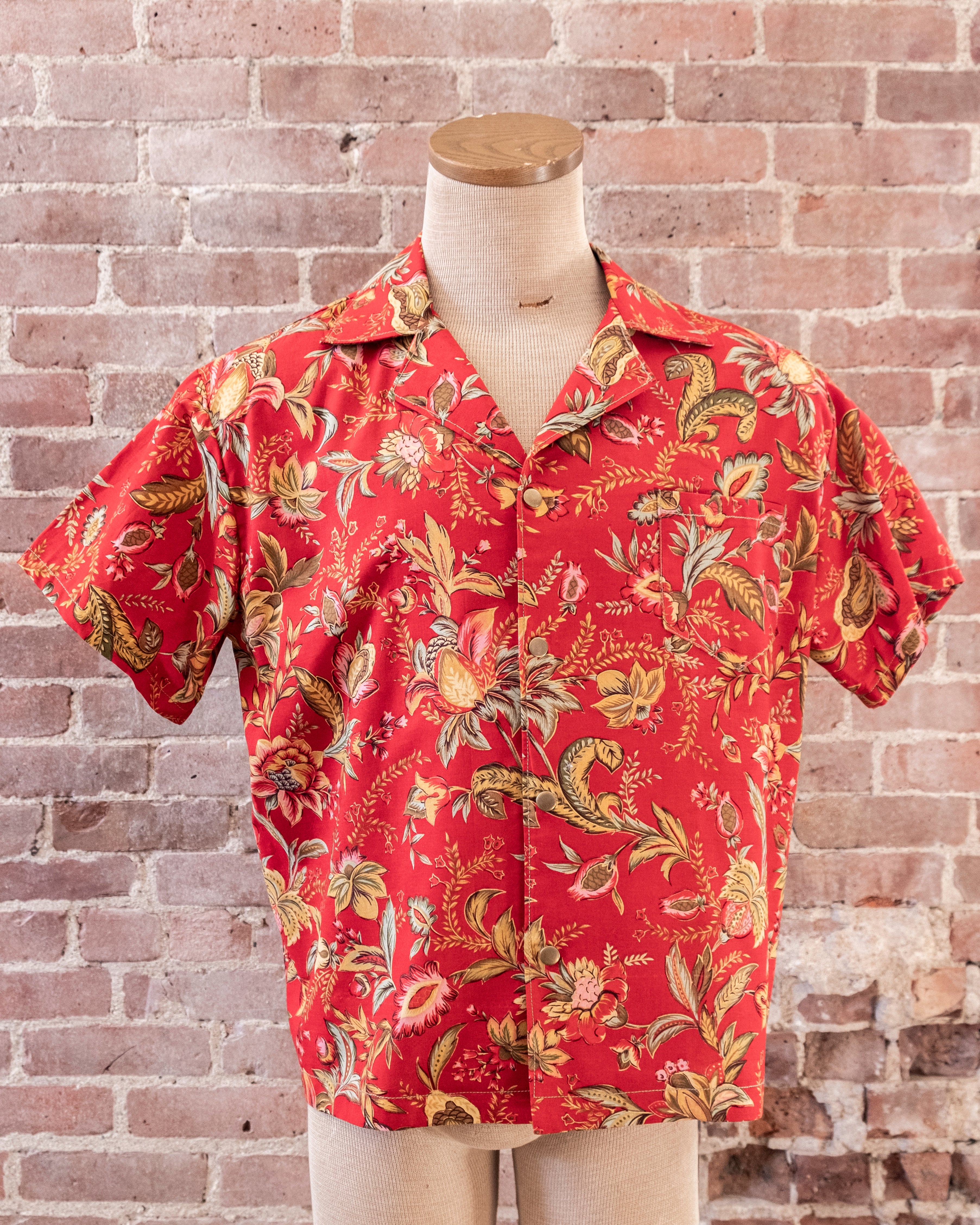 Red Floral Camp Shirt