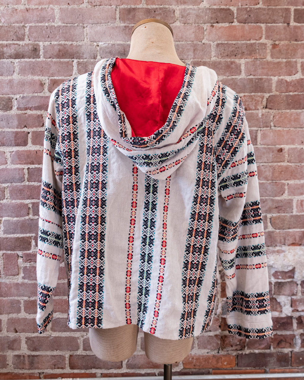 Cream Striped Baja Hoodie
