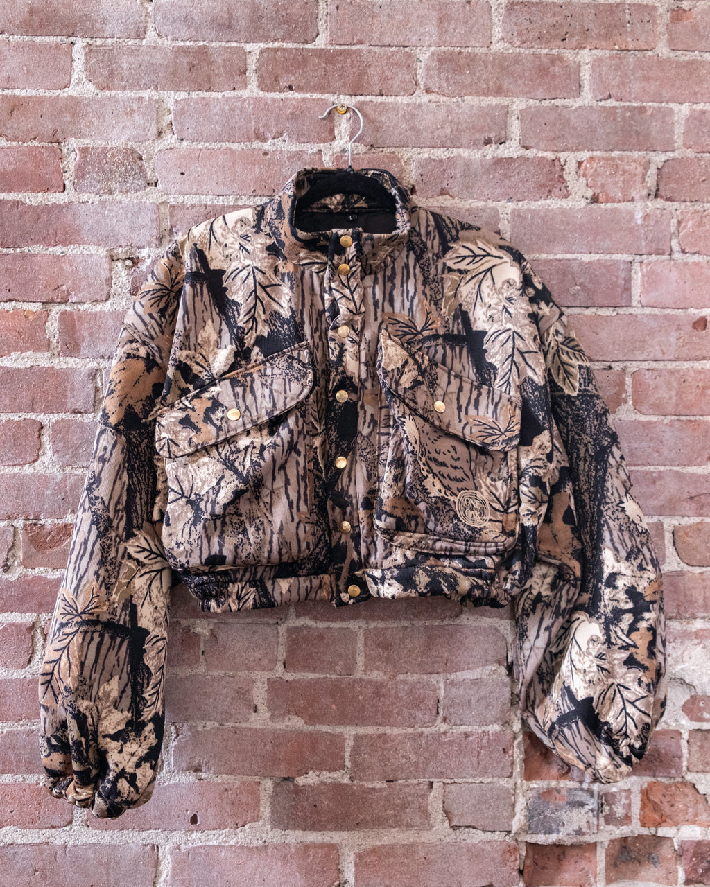 Camo Crop Puffy Bomber