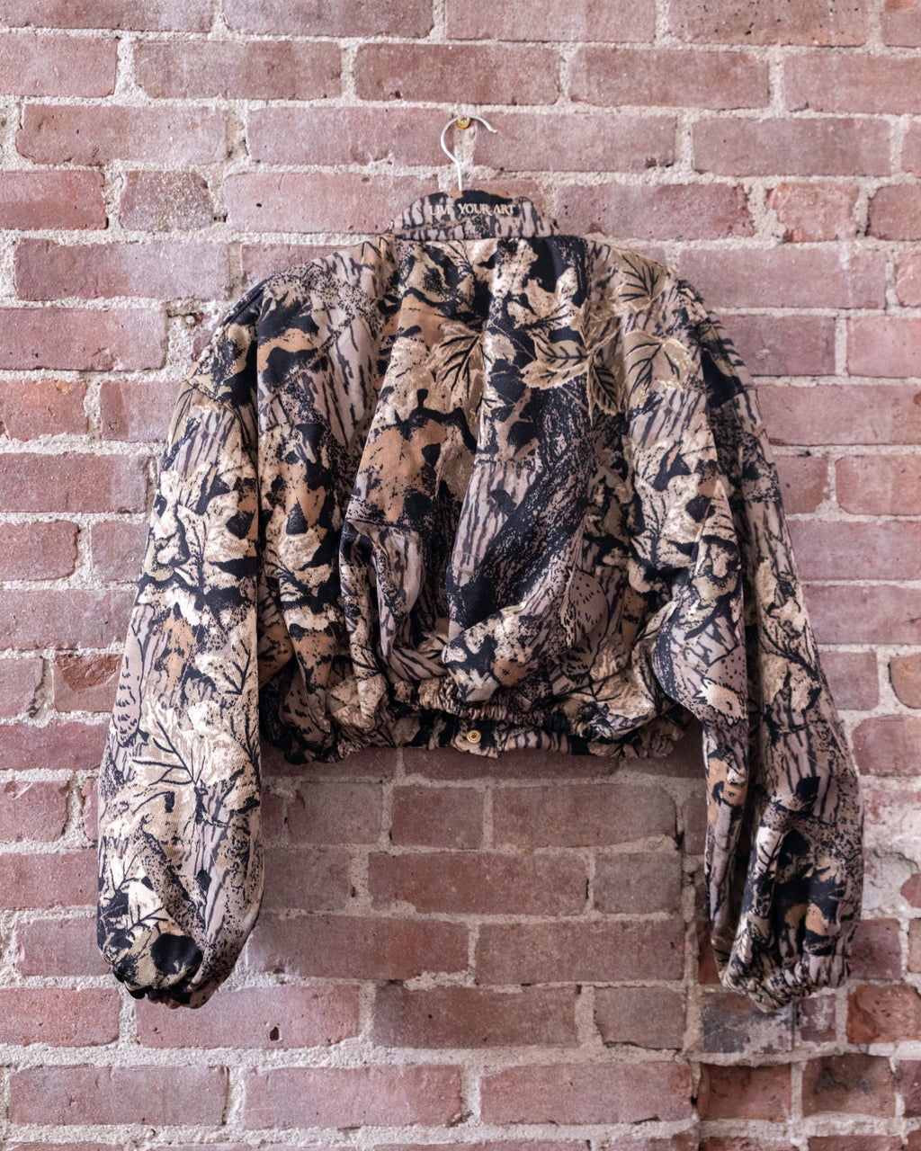 Camo Crop Puffy Bomber