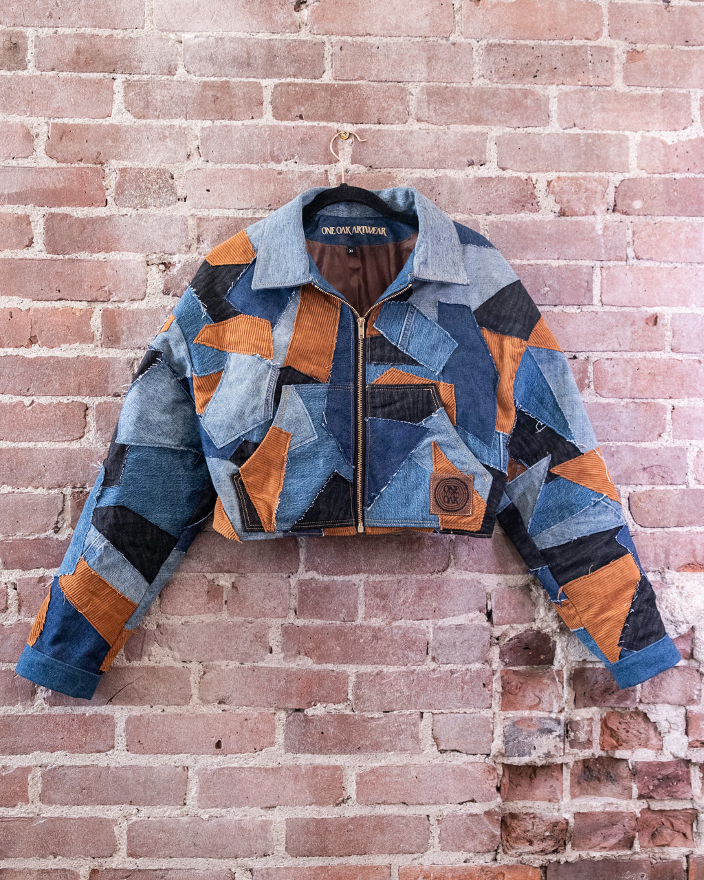 Denim Patchwork Crop Jacket