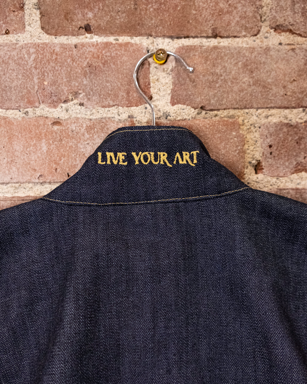 Denim Crop Puffy Bomber