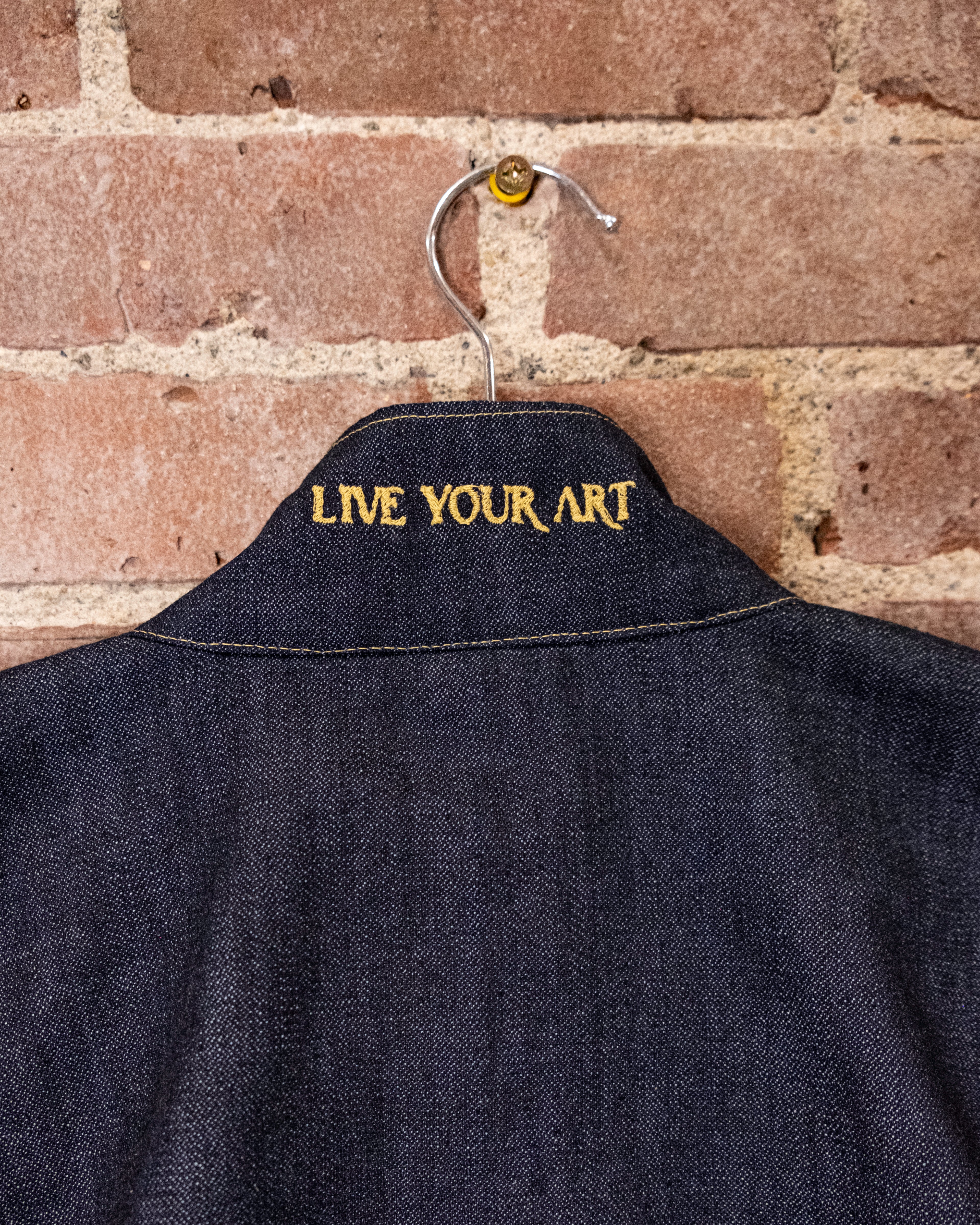 Denim Crop Puffy Bomber