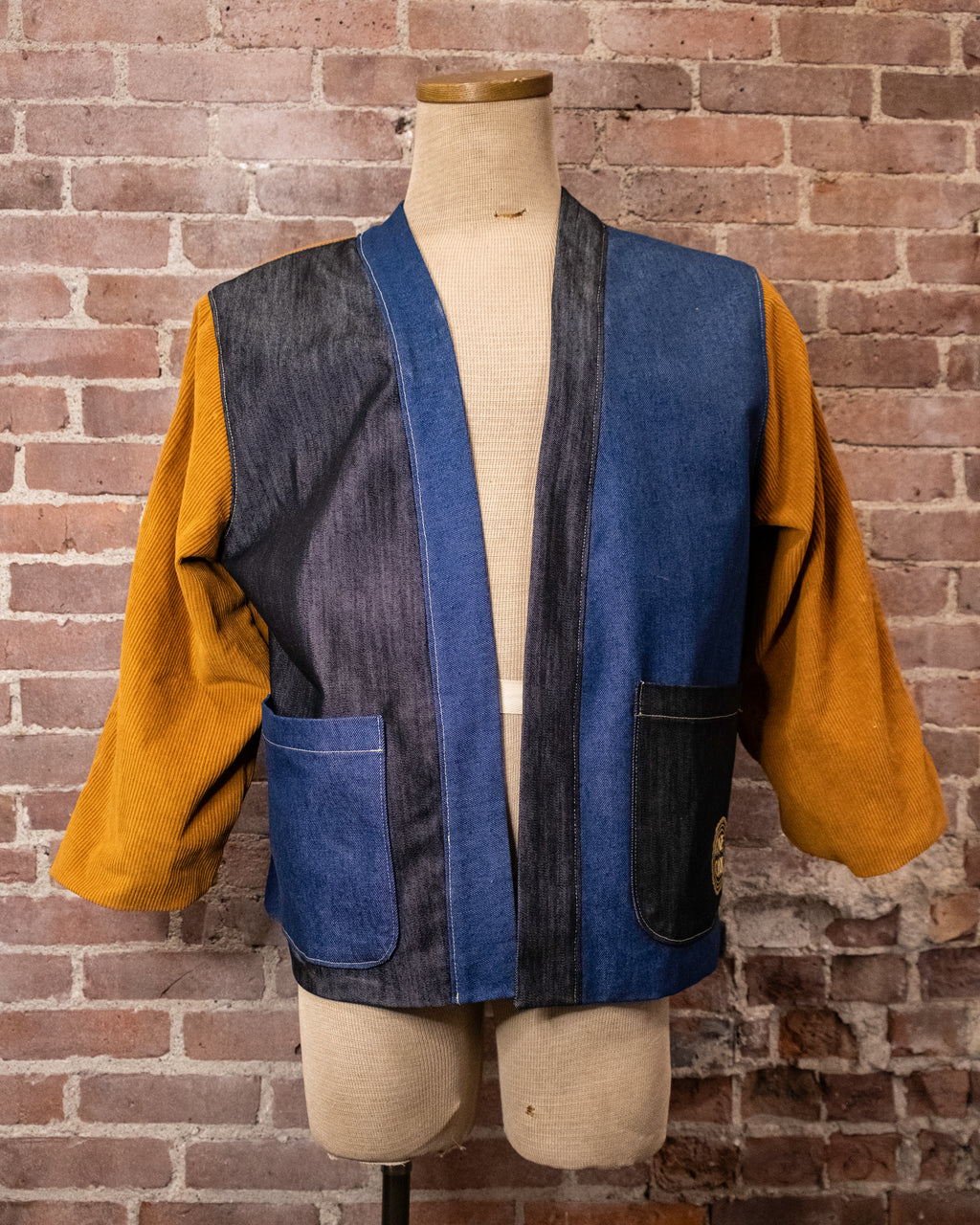 Contrast Denim & Corduroy Noragi