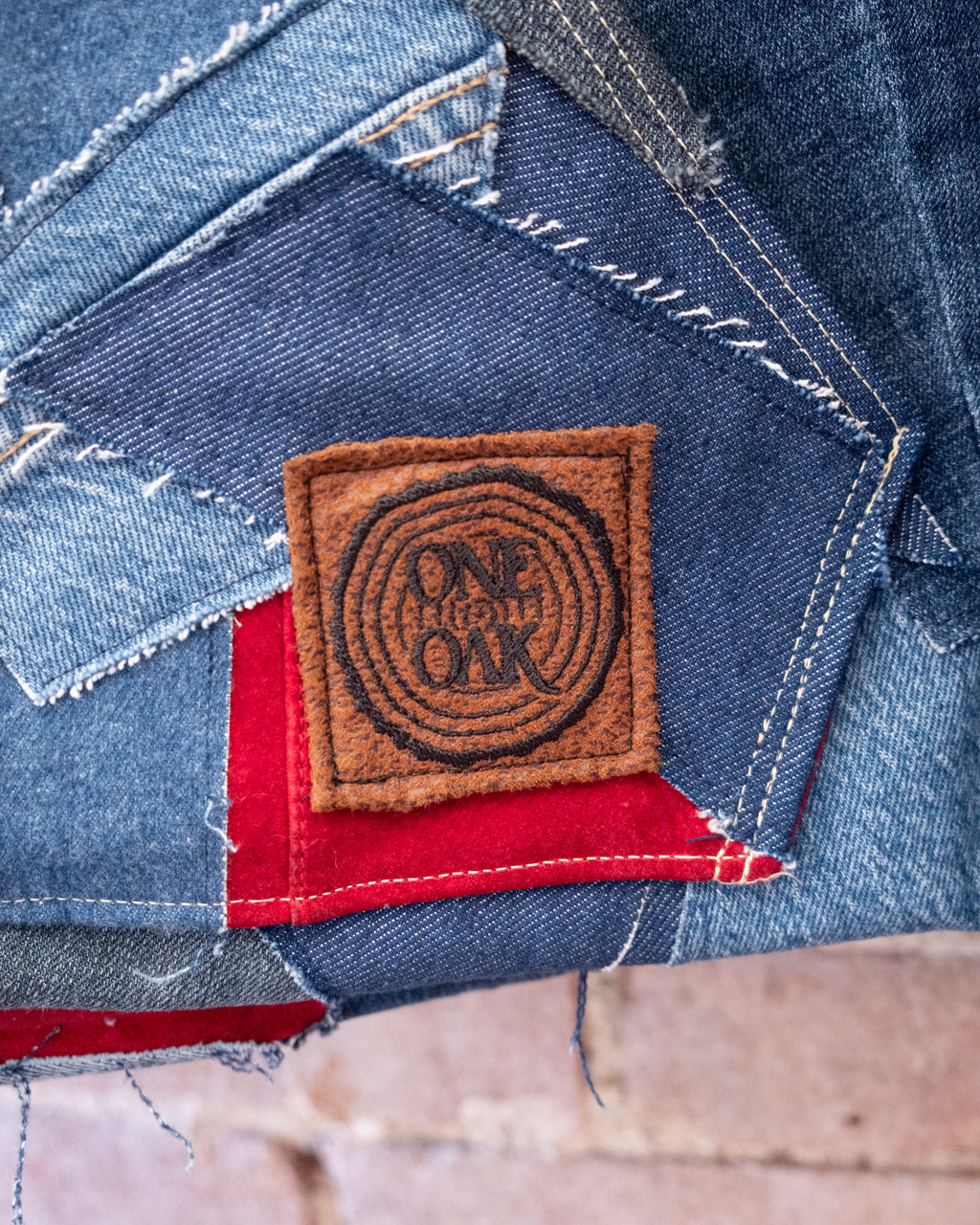 Patchwork Denim Crop Hooded Jacket