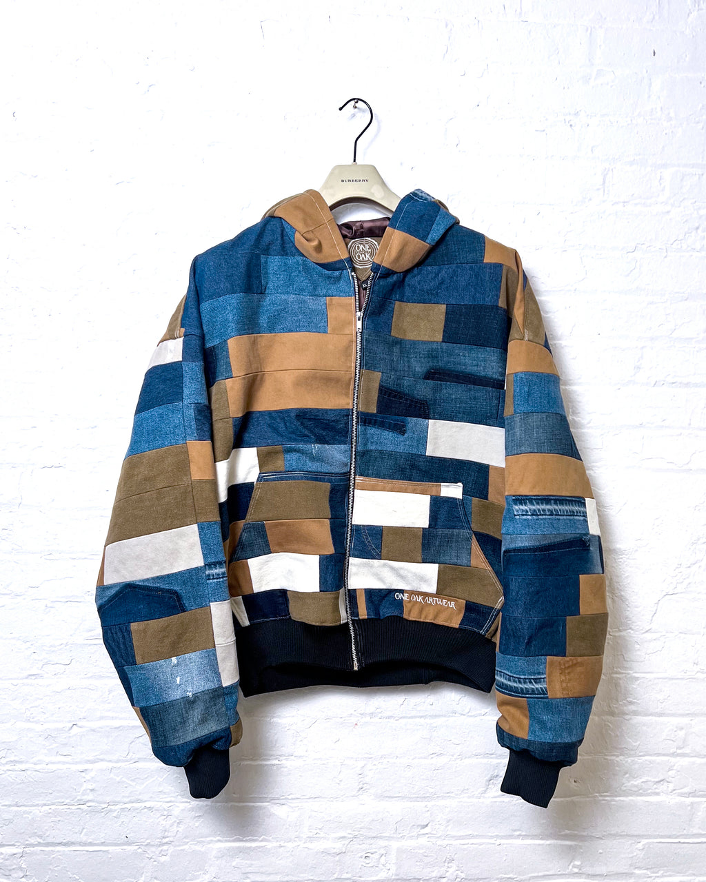 Upcycled Denim Patchwork Hoodie