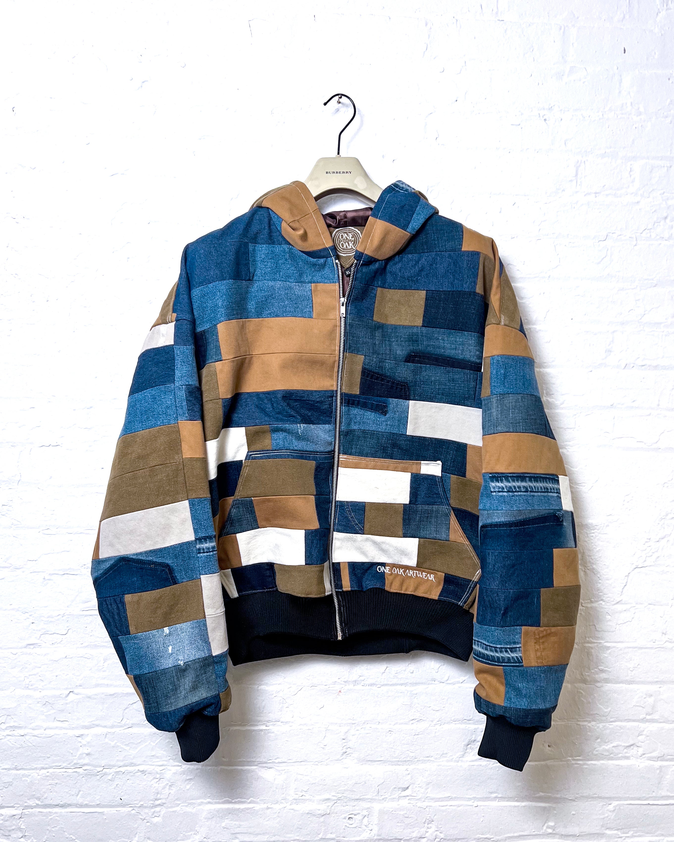 Upcycled Denim Patchwork Hoodie