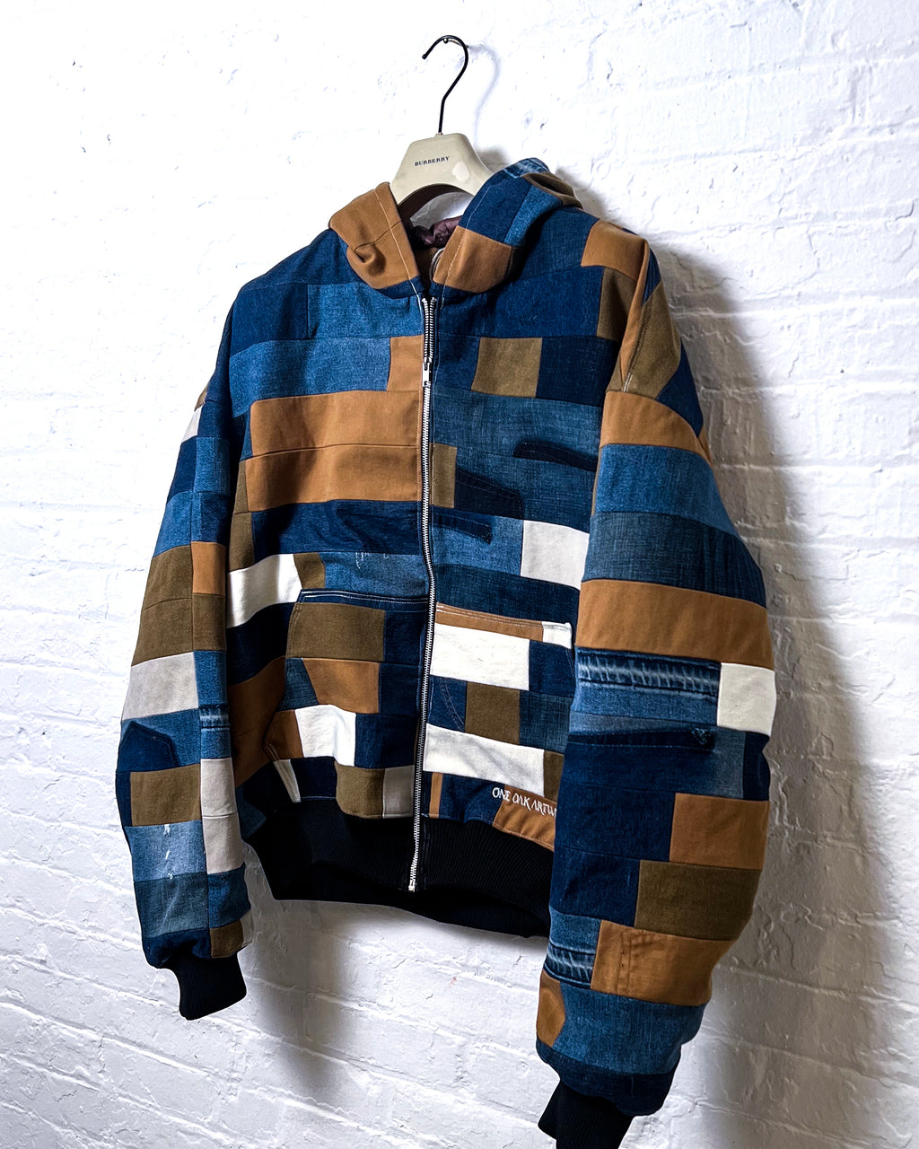 Upcycled Denim Patchwork Hoodie
