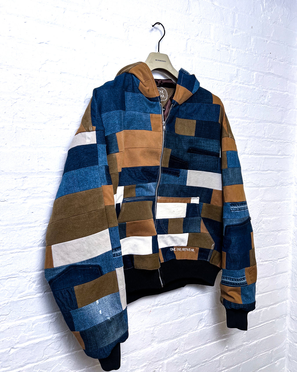 Upcycled Denim Patchwork Hoodie
