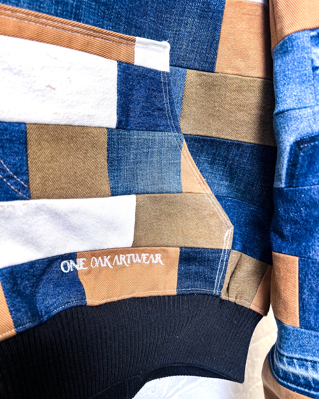 Upcycled Denim Patchwork Hoodie
