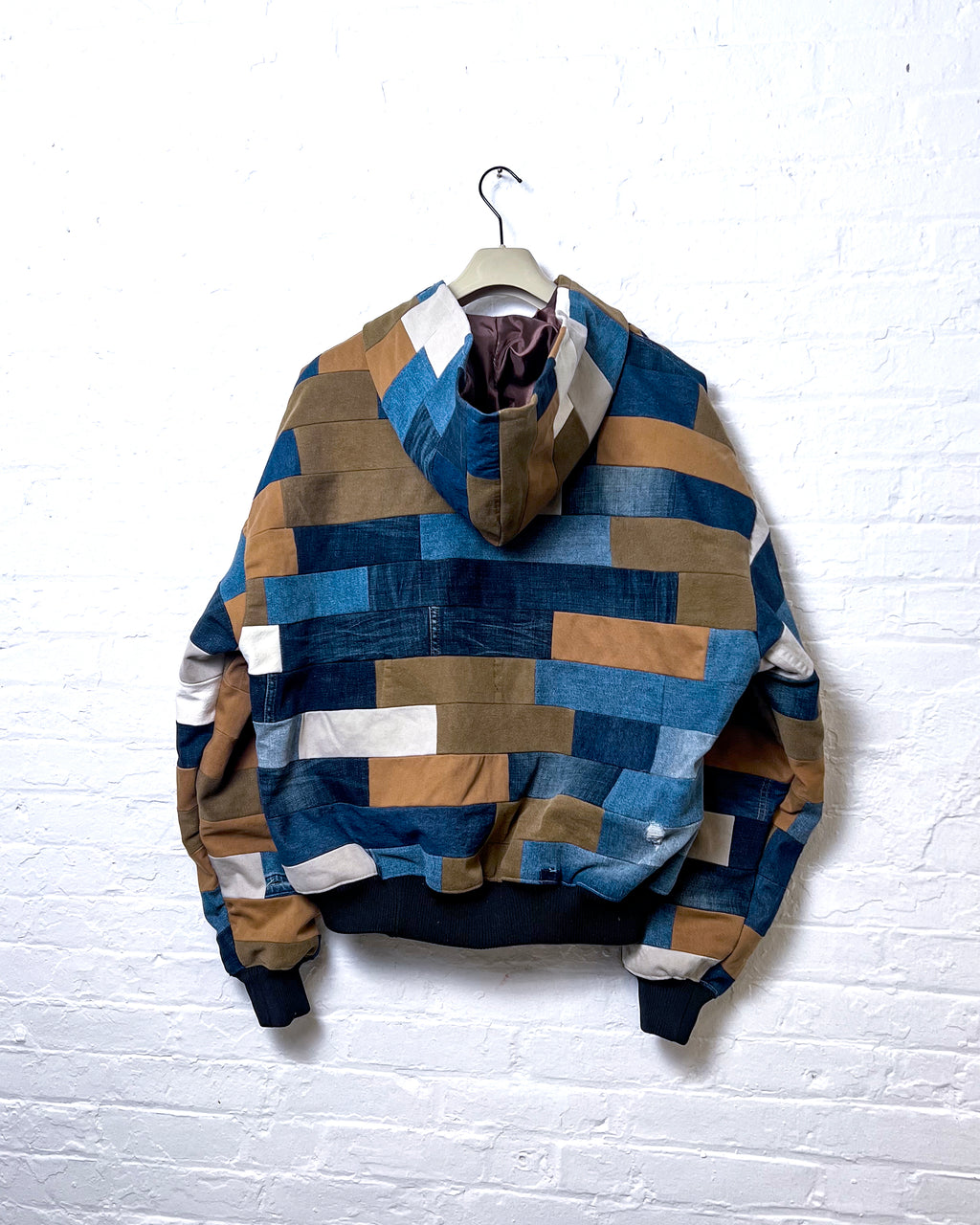 Upcycled Denim Patchwork Hoodie