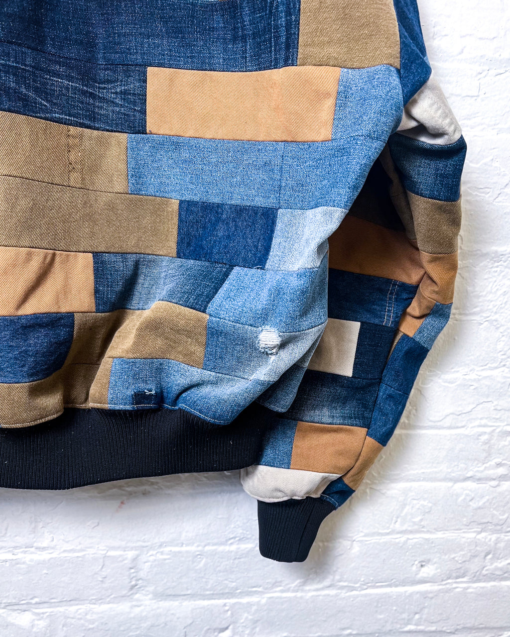 Upcycled Denim Patchwork Hoodie