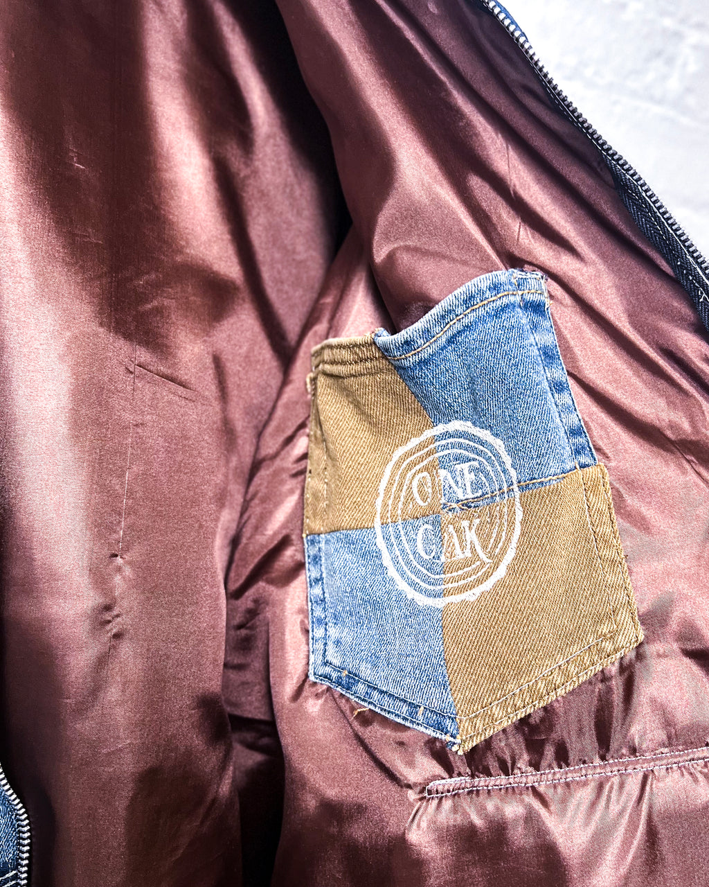 Upcycled Denim Patchwork Hoodie