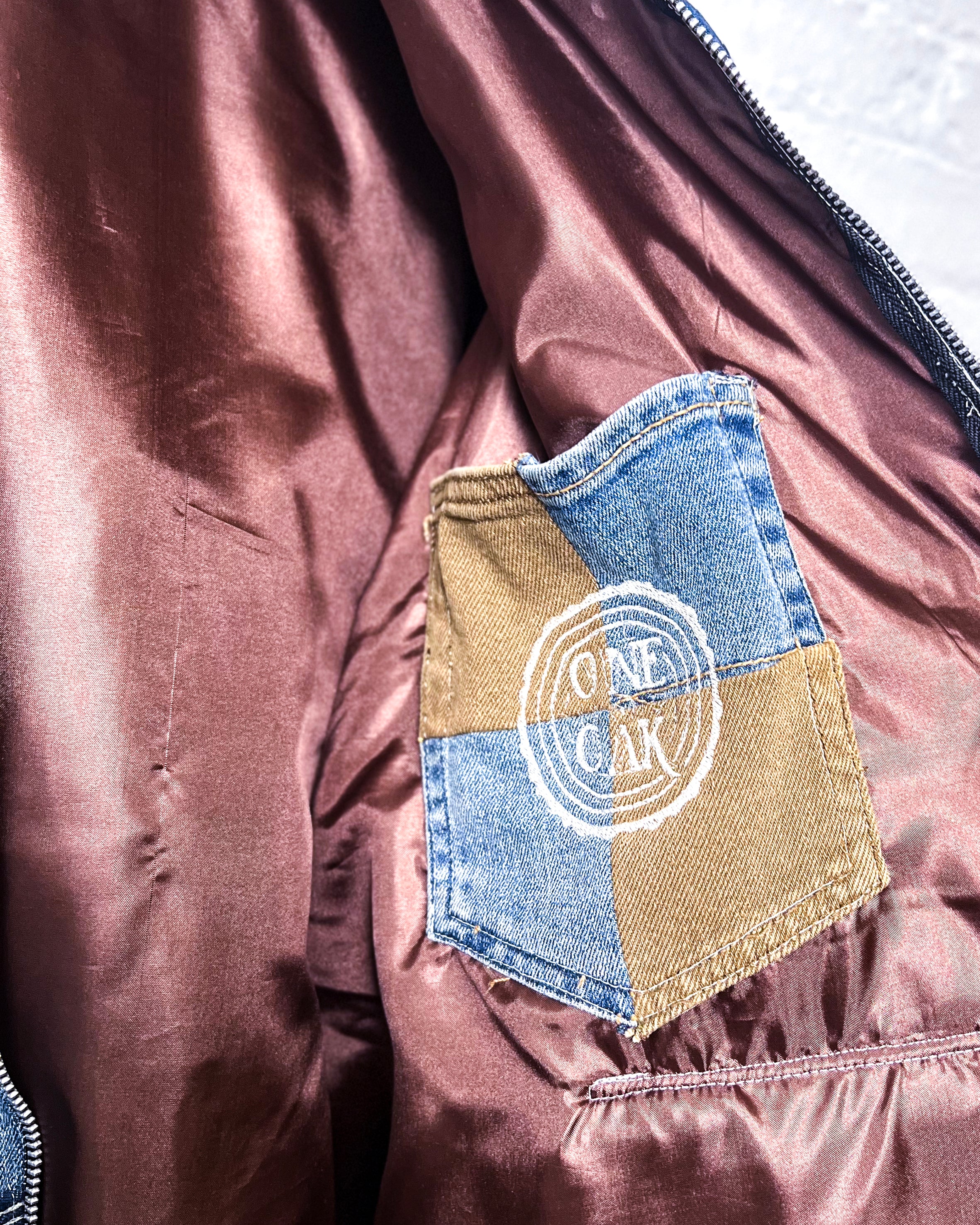 Upcycled Denim Patchwork Hoodie