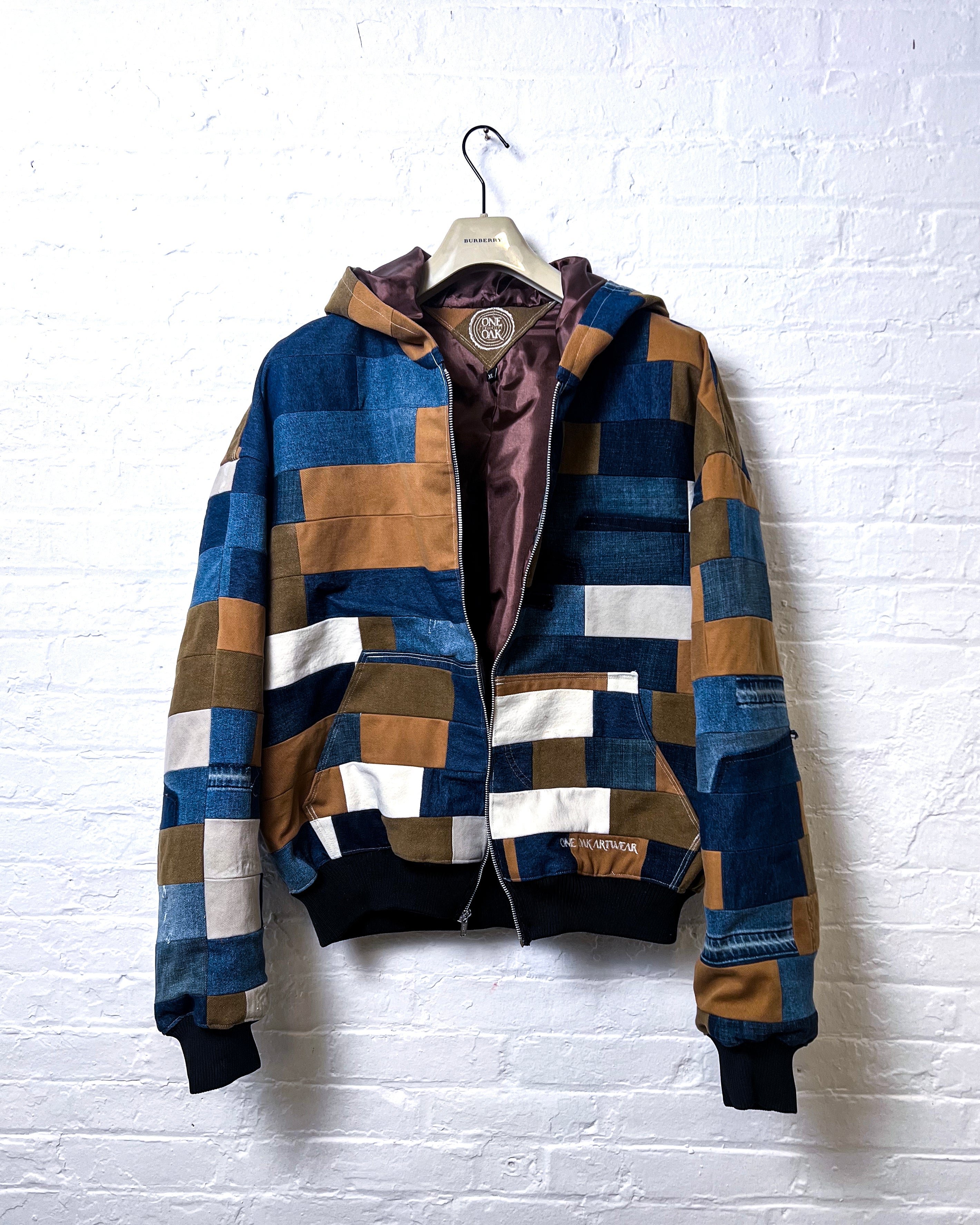 Upcycled Denim Patchwork Hoodie