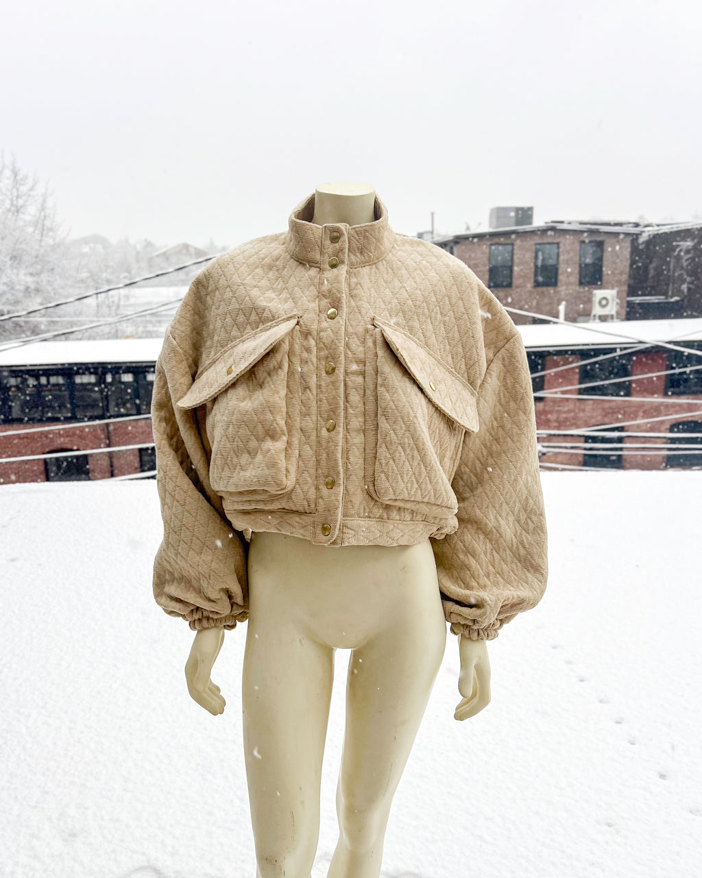 Tan Upholstery Crop Coat