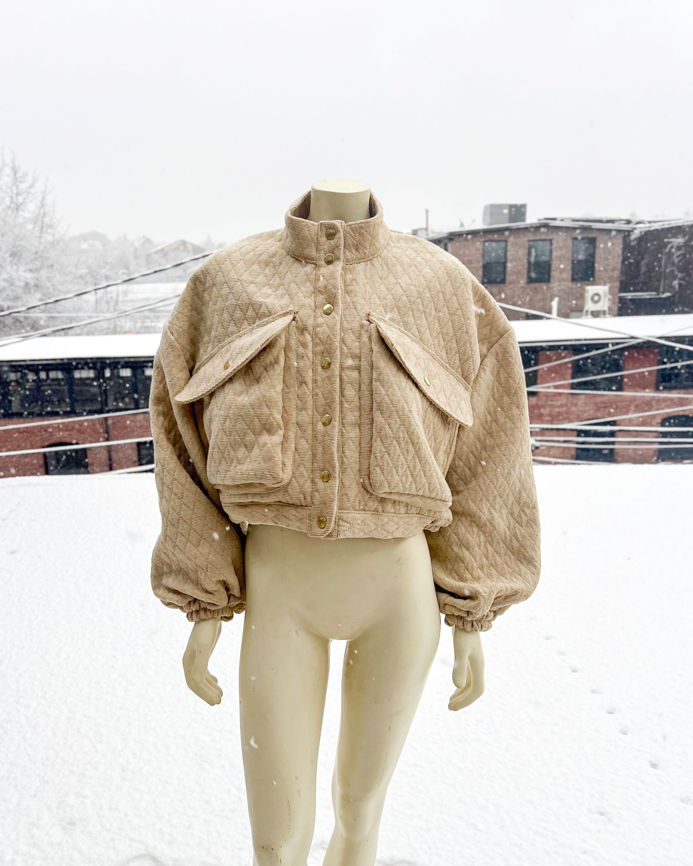 Tan Upholstery Crop Coat