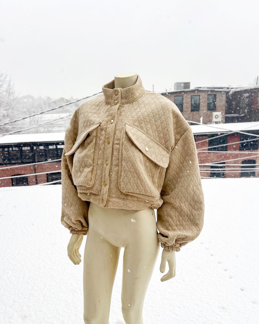 Tan Upholstery Crop Coat