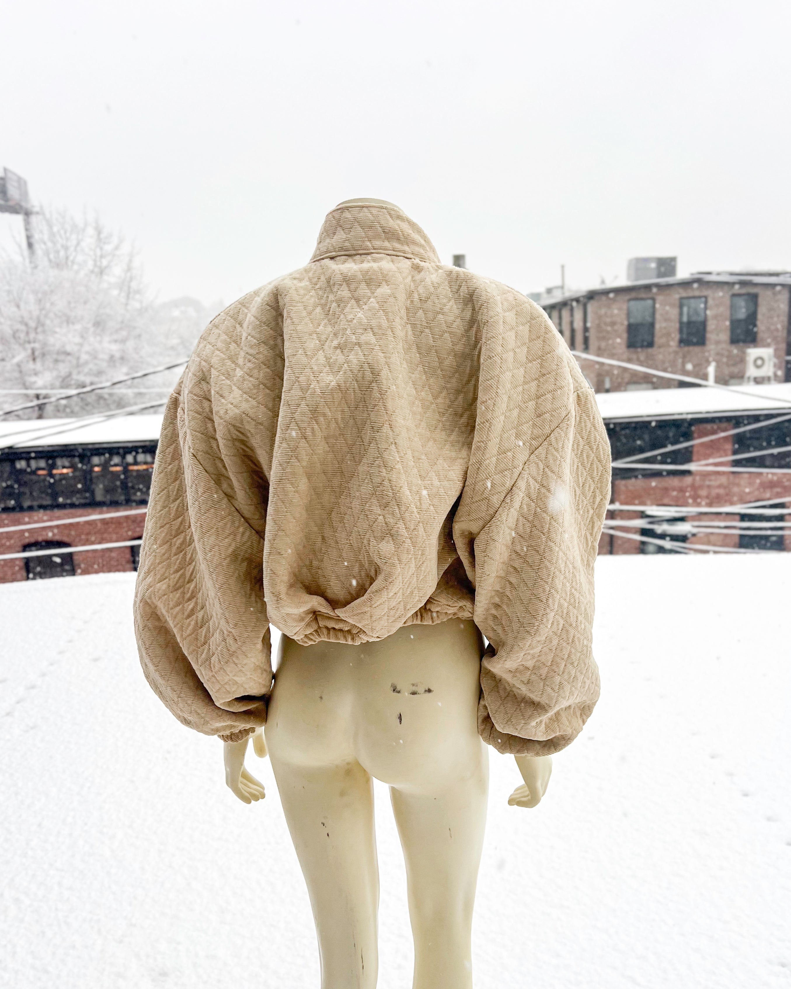 Tan Upholstery Crop Coat